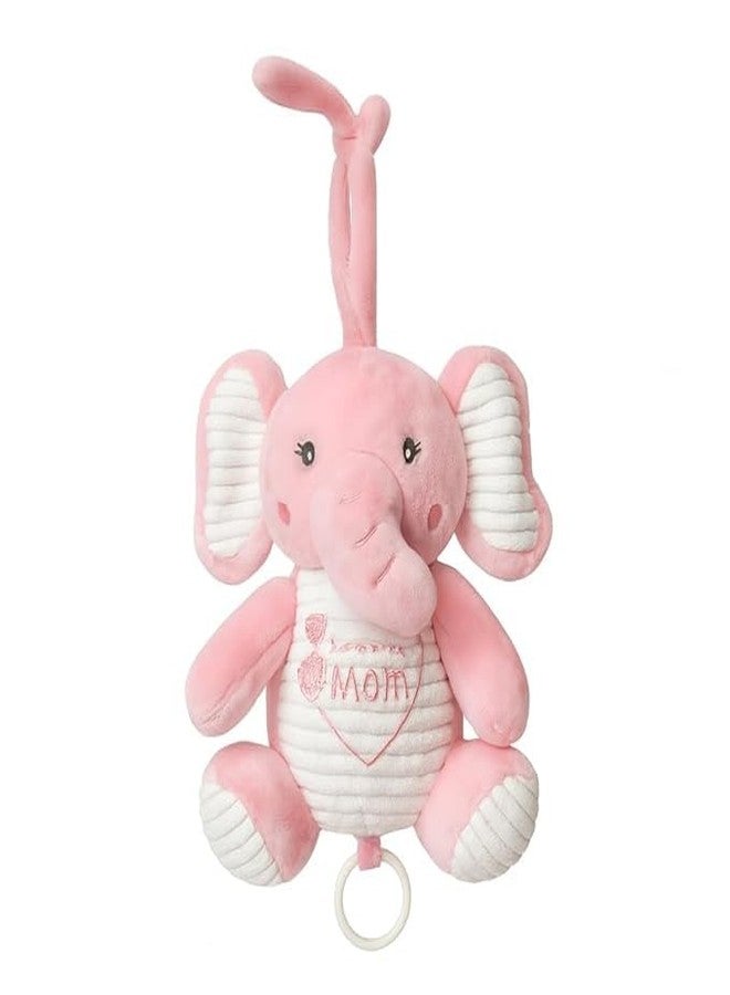 SMILE BABY Plush Hanging Toy Rattles for Crib and Stroller Keep Your Baby Entertained and Engaged. Soft, Colorful, and Safe, They Stimulate Sensory Development and are Perfect for Playtime Fun (PINK ELEPHANT) - Image 1